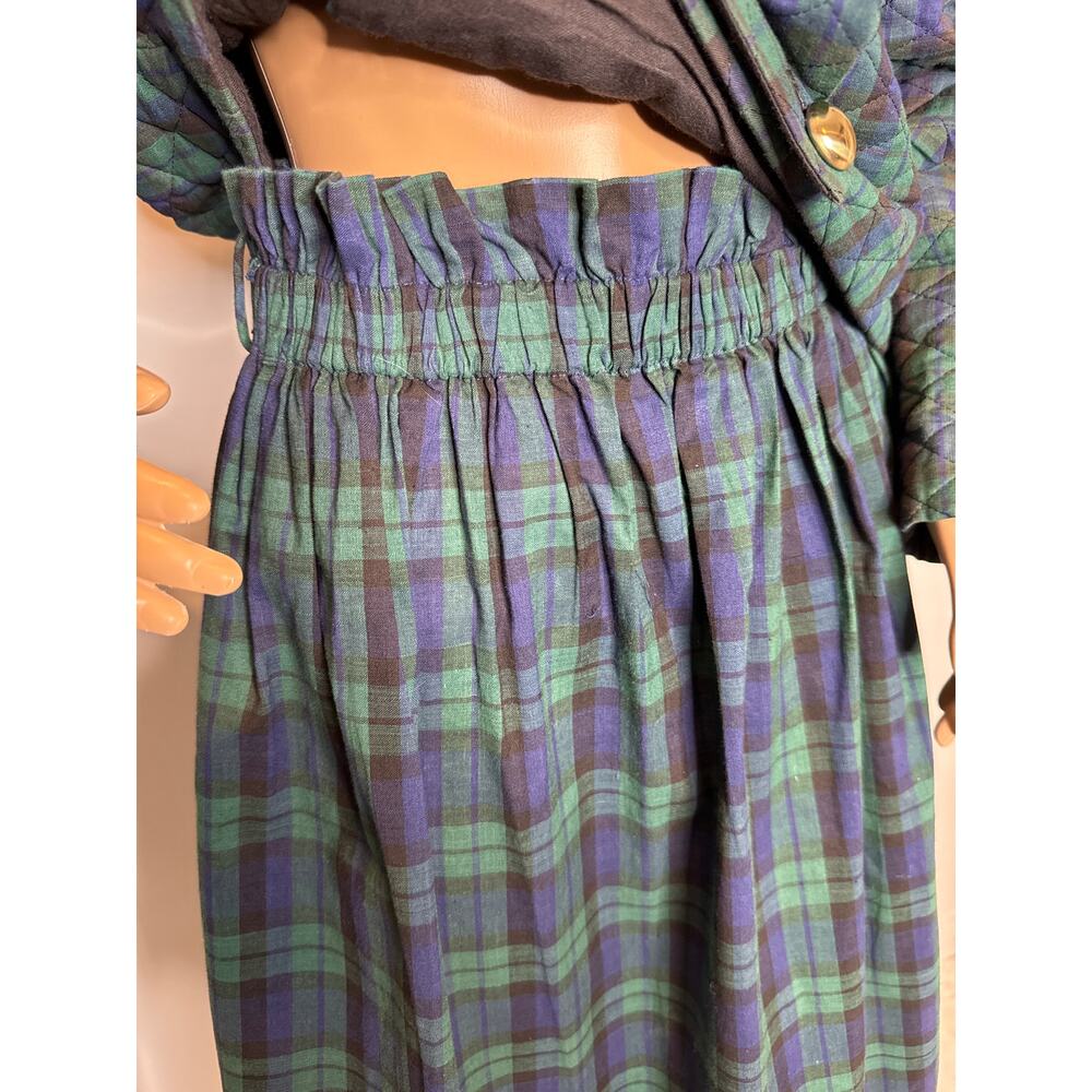 Vintage Cullinane Quilted Plaid Jacket & Skirt Set preppy Made in USA medium - Picture 7 of 14